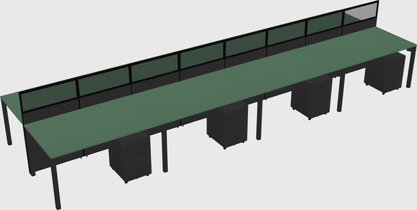 Shared rectangular cubicle