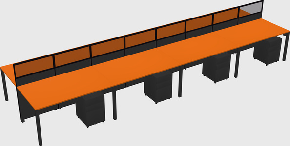 Shared rectangular cubicle