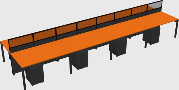 Shared rectangular cubicle
