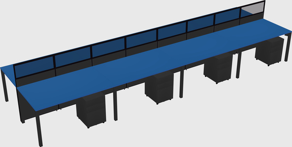 Shared rectangular cubicle