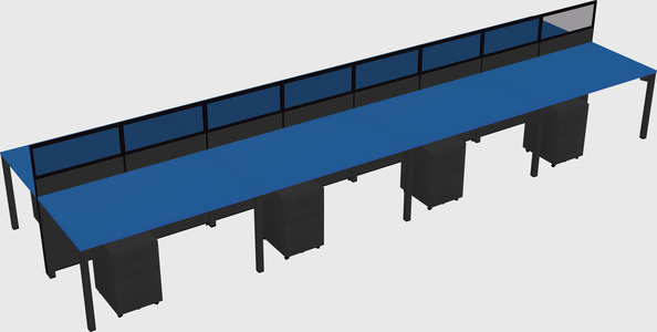 Shared rectangular cubicle