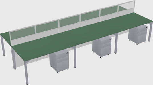 Shared rectangular cubicle