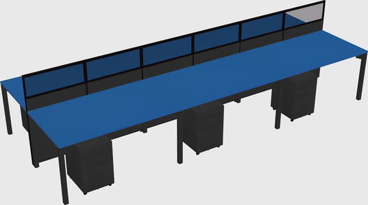 Shared rectangular cubicle