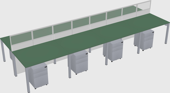 Shared rectangular cubicle