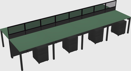 Shared rectangular cubicle