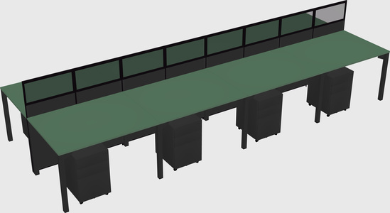 Shared rectangular cubicle