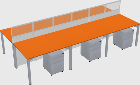 Shared rectangular cubicle