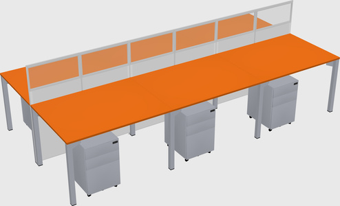 Shared rectangular cubicle
