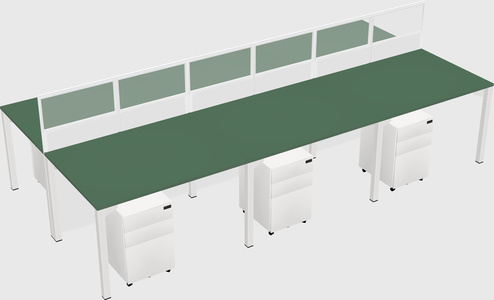 Shared rectangular cubicle