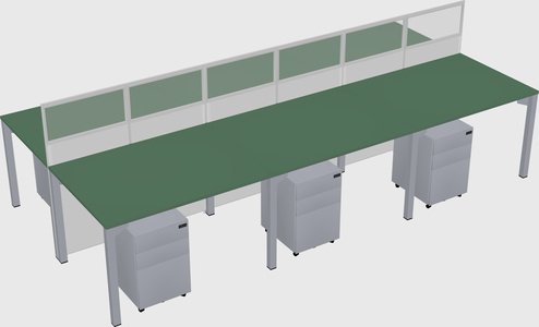 Shared rectangular cubicle