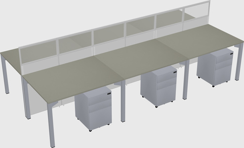Shared rectangular cubicle