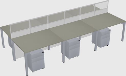 Shared rectangular cubicle