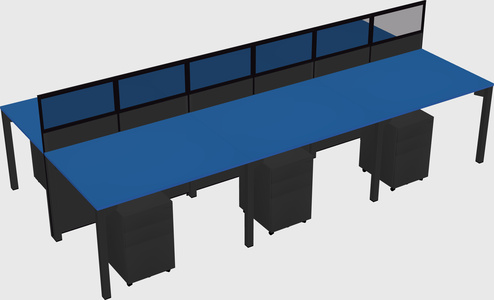 Shared rectangular cubicle