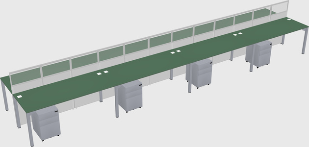 Shared rectangular cubicle