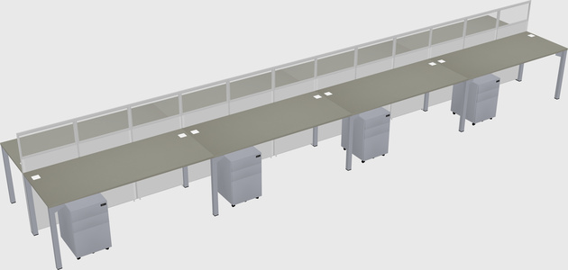 Shared rectangular cubicle