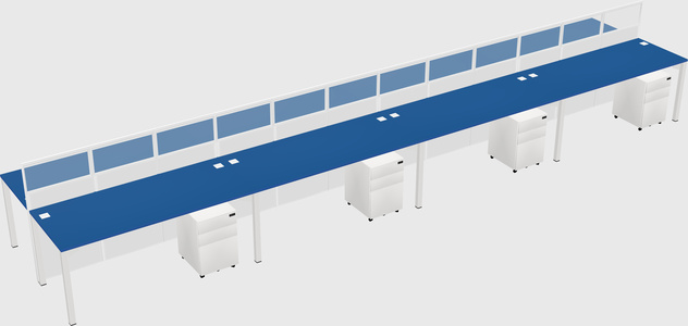 Shared rectangular cubicle