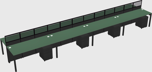 Shared rectangular cubicle