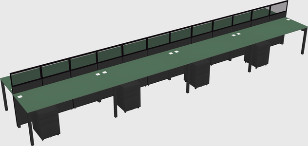 Shared rectangular cubicle
