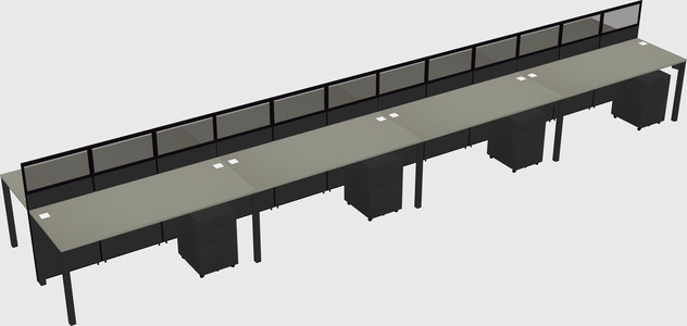 Shared rectangular cubicle