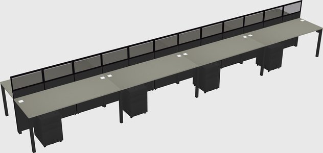 Shared rectangular cubicle