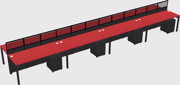 Shared rectangular cubicle
