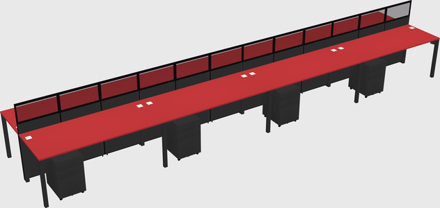 Shared rectangular cubicle