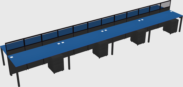 Shared rectangular cubicle