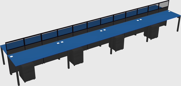 Shared rectangular cubicle