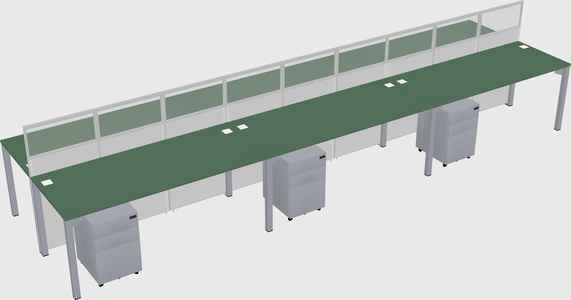 Shared rectangular cubicle