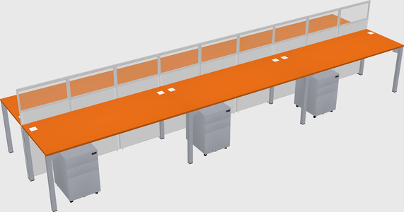 Shared rectangular cubicle