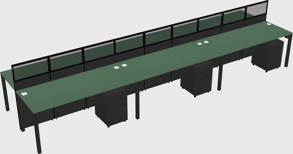 Shared rectangular cubicle