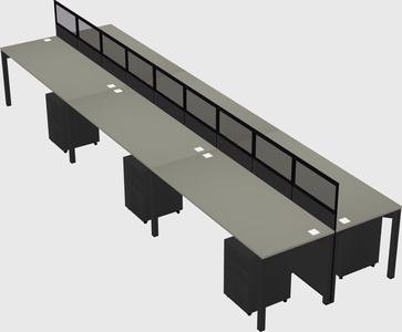 Shared rectangular cubicle