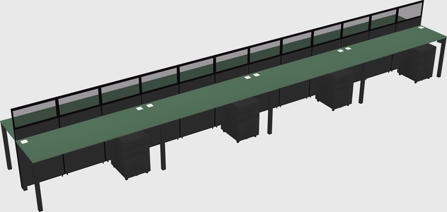 Shared rectangular cubicle
