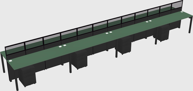 Shared rectangular cubicle