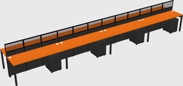Shared rectangular cubicle