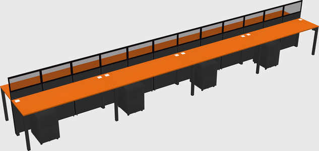 Shared rectangular cubicle