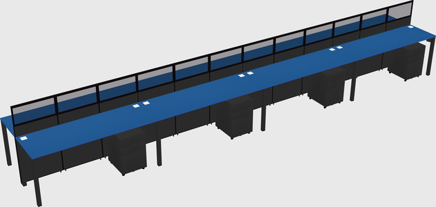 Shared rectangular cubicle