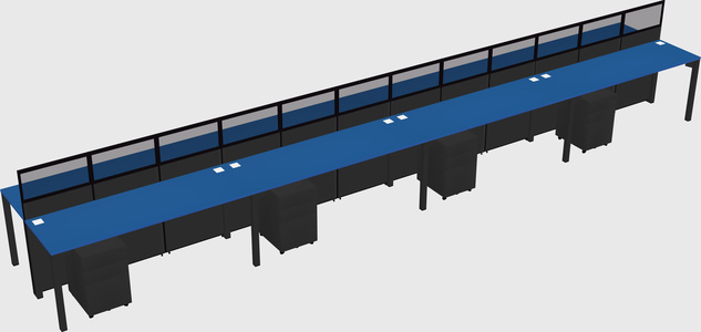 Shared rectangular cubicle
