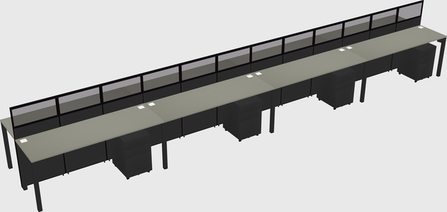 Shared rectangular cubicle