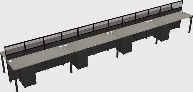 Shared rectangular cubicle