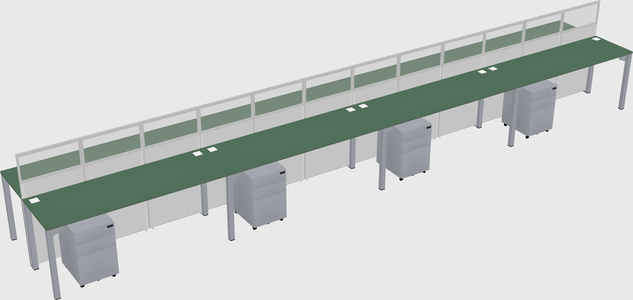 Shared rectangular cubicle