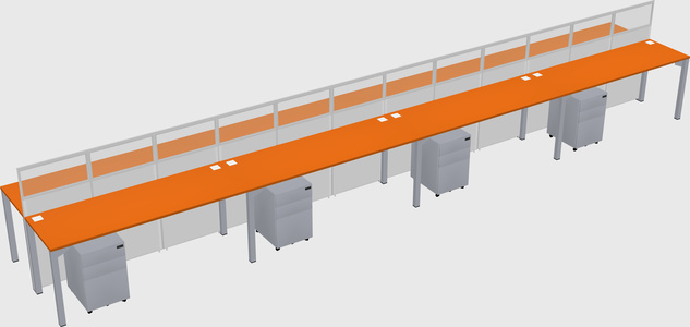 Shared rectangular cubicle