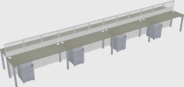 Shared rectangular cubicle