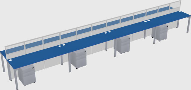 Shared rectangular cubicle