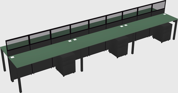 Shared rectangular cubicle