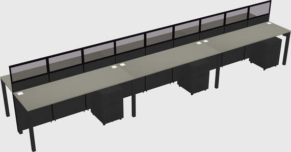 Shared rectangular cubicle
