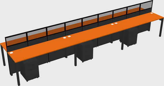 Shared rectangular cubicle