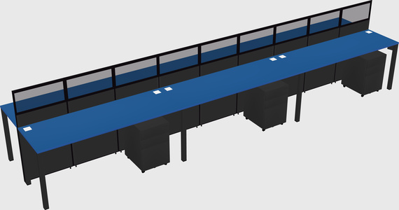 Shared rectangular cubicle