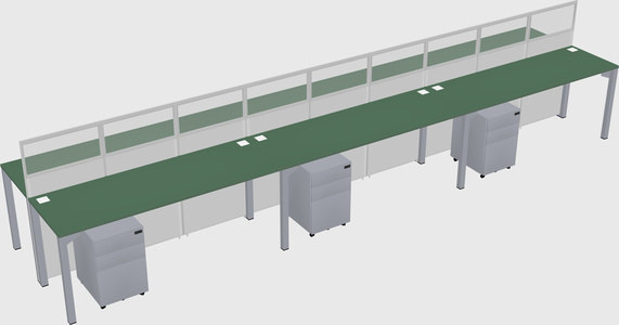 Shared rectangular cubicle