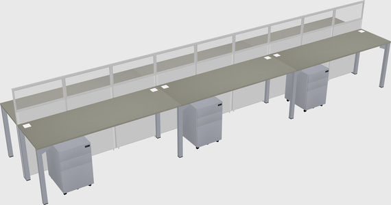 Shared rectangular cubicle